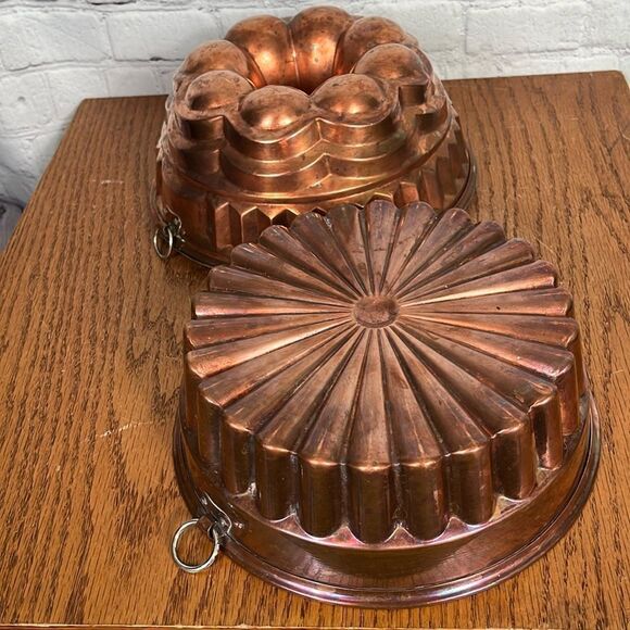 Christian Wagner Vintage Copper Molds-set of 2 West Germany Bundt Bread - Picture 1 of 9